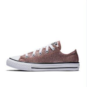 Converse Chuck Taylor All Star Glitter Low Top Rose Gold Youth Size 4 NWOB